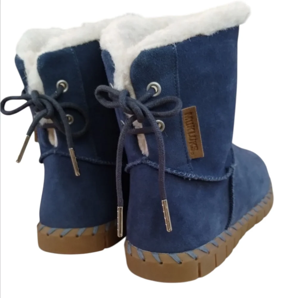 Muk Luks Womens Albany Suede Pull On Mid-Calf Boots Size 11 Women's